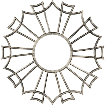 Ekena Millwork Augustus Architectural Grade PVC Pierced Medallion, 30"OD x 10 1/2"ID x 1"P, Antiqued Warm Silver CMPP30AUAWS